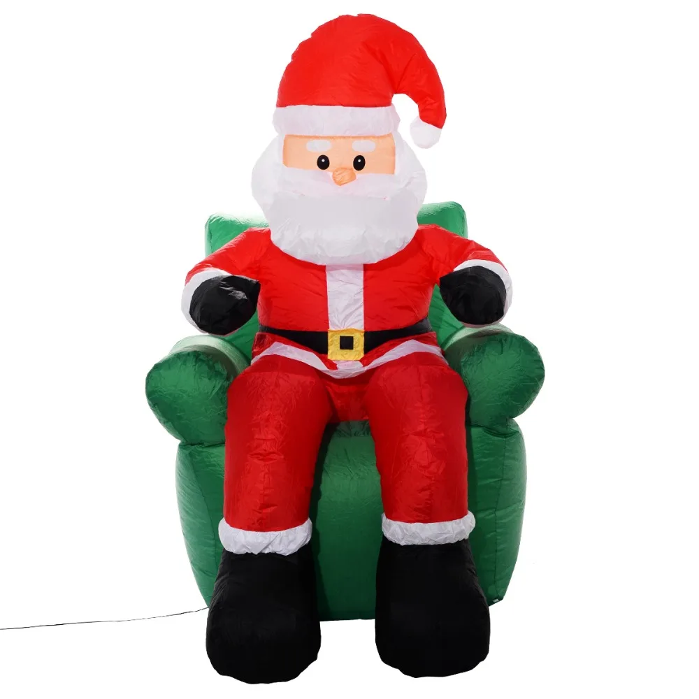 1,8 m Santa Claus es sofá Navidad inflable decoración Papá Noel LED iluminación con ventilador CM19987