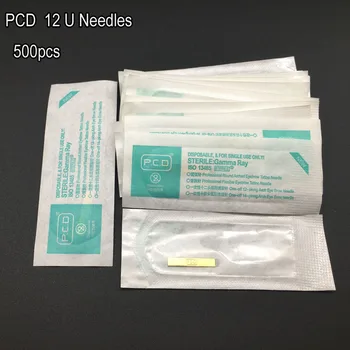 

PCD 12 u needles 500pcs Manual Eyebrow Permanent Makeup Blades each 12 Needles 3D Microblading For Tattoo Needles