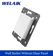 WELAIK EU Standard Blank panel DIY Parts White Wall Blank panel Socket parts Without Glass Panel Freeshping A8BB