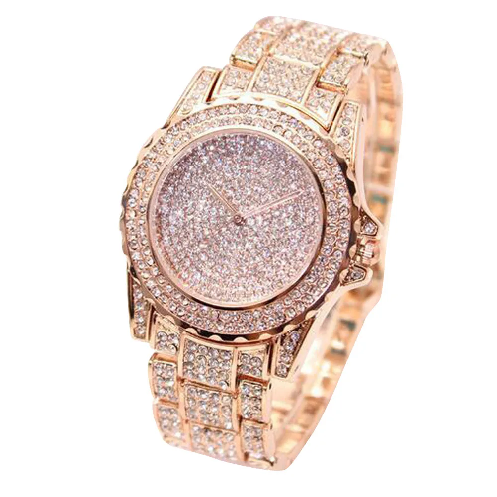 

Women Fashion Luxury Diamonds Analog Quartz Vogue Watch Rhinestone Bracelet Lady Dress Crystal Wrist watches relogio feminino