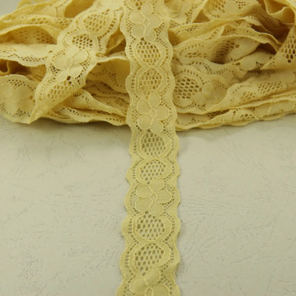 

promotion 10 yards/lot 1" width Khaki elastic Lace trim DIY headband sewing/garment/clothes accessories