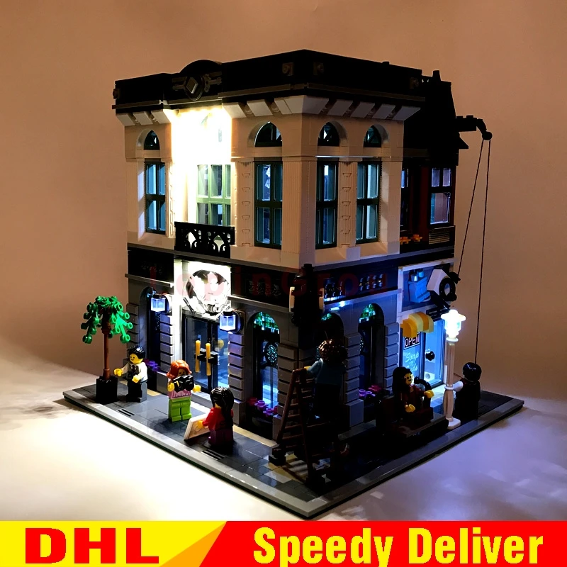 

LEPIN 15001 DIY Led Light Brick Bank Model Building Street Sight Kits Blocks Bricks Kits lepinings Children Toys Gift 10251