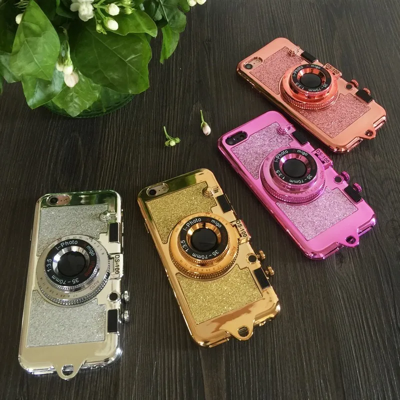 Luxury Bling Shiny Camera Phone Case Cover for iPhone 6,6S,6plus,7