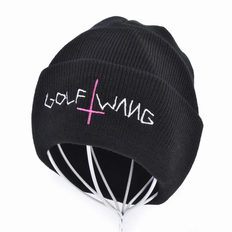Зимняя кепка унисекс теплая Трикотажная Шапочка с вышитыми надписями, принадлежности для гольфа шапка в рубчик распятие шапки для мужчин и женщин