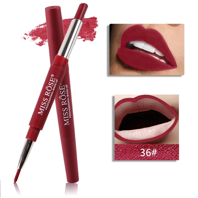 12 Color Beauty Matte Liner Pen Lipstick Double end Lip Makeup Lipstick