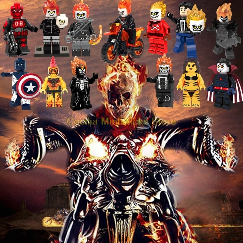 

Legoing Ghost Rider Avengers Endgame Thanos Super Heroes Building Blocks legoings Marvel Captain Marvel Iron Man Nicolas Cage