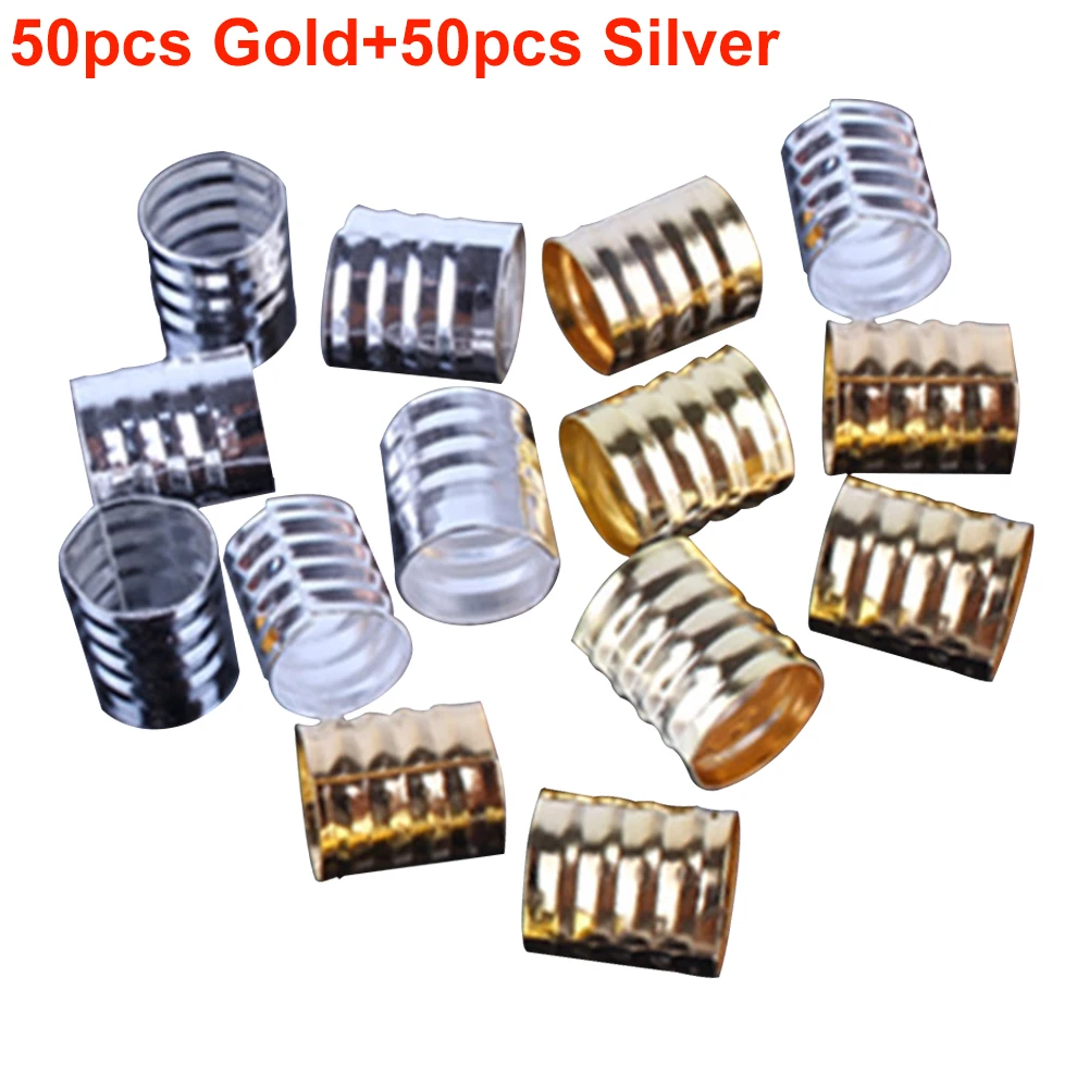 

100 Pcs African Twist Braids Accessories Adjustable Easy Use Decorations Spring Shape Styling Dreadlock Hair Rings Portable