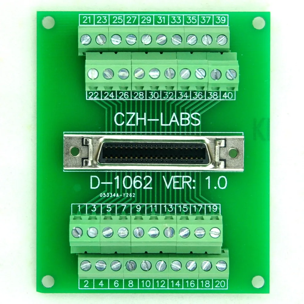 40-pin 0,05 "Мини D лента/MDR Женская Breakout плата, SCSI, терминальный модуль