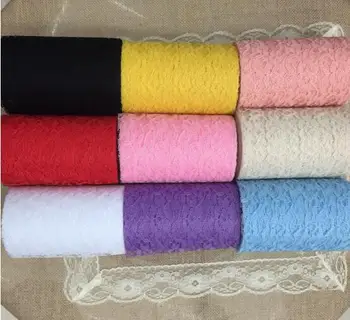 

free ship price for size 15cm*22m lace trimming fabric in roll 11 colors for choice