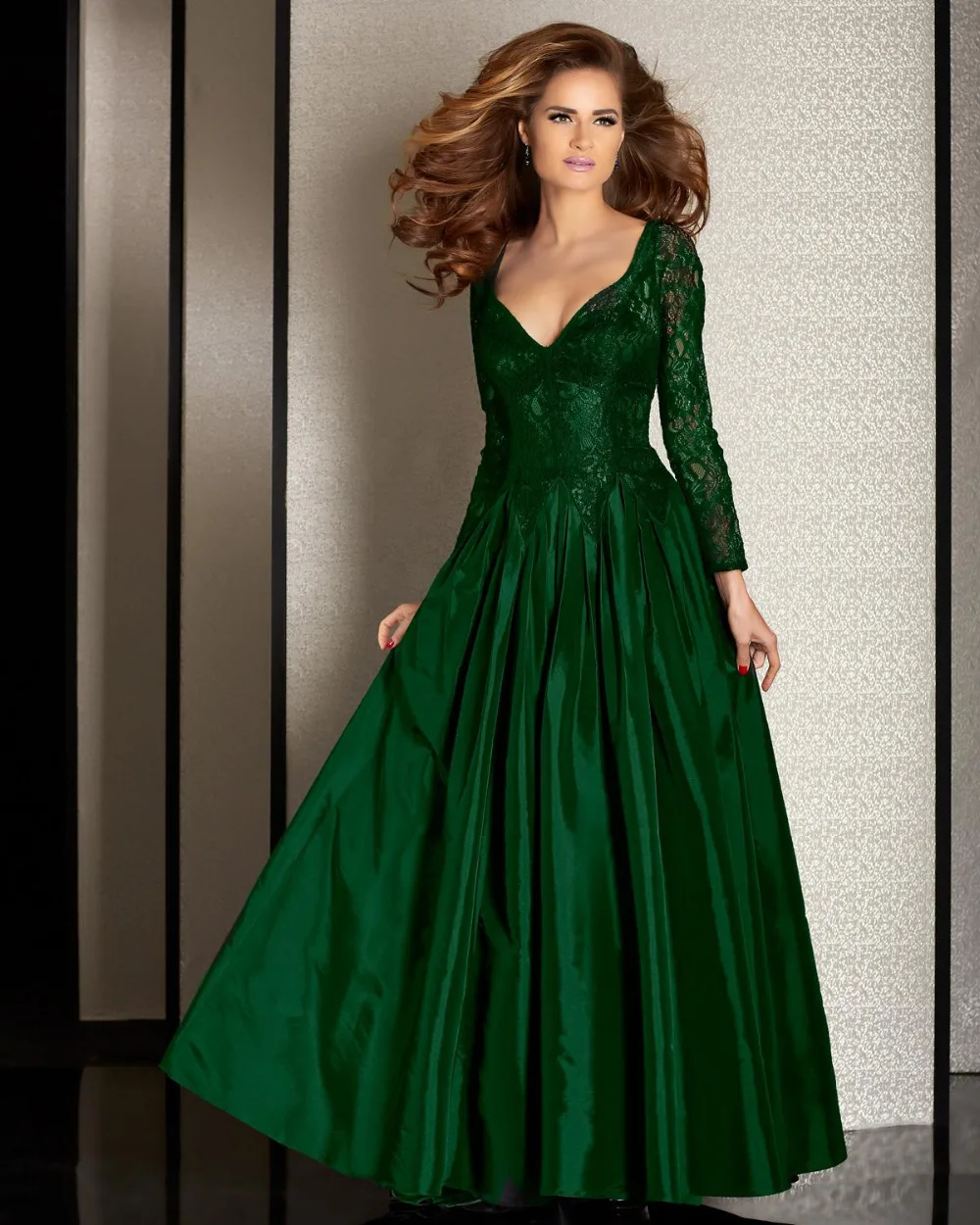 Green Satin Dress