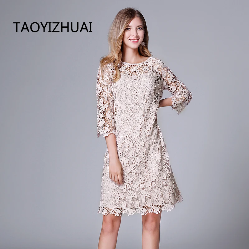 Новое поступление повседневное Стильное женское платье TAOYIZHUAI однотонное