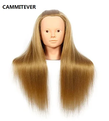 Pаспродажа CAMMITEVER Blonde Professional Styling Head парик голова женщины макияж Парикмахерские Манекен голова куклы для обучения волосы манекен голова