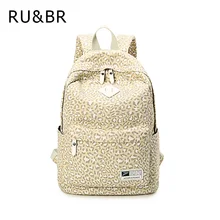 RU et BR Classique Impression Léopard Femmes Sacs À Dos Voyage Casual Sacs Pour Adolescents Filles L’europe Collège Étudiants Mochila Feminina