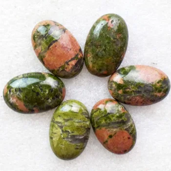 

(6 pieces/lot) Wholesale Natural Unakite Gem Oval CAB CABOCHON 30x20x7mm Free Shipping Fashion Jewelry DJ545