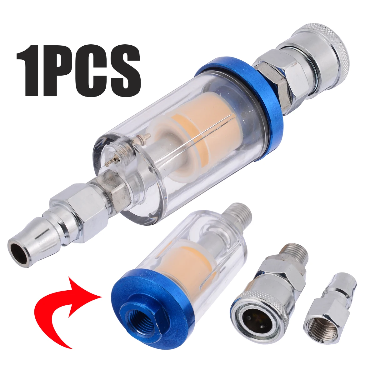 New 1/4" Mini Water Filter Oil Water Separator Filter For Air Compressor Spray Tool