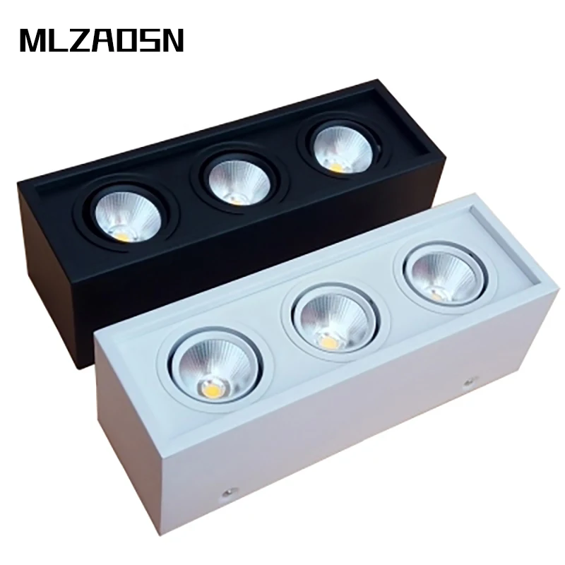 MLZAOSN LED White Black Square Beans gall light Metal 5W 7W 10W Three Heads Led Bulb Bedroom Bathroom Kitchen Indoor 110V-240V | Освещение