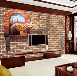 На заказ фото 3d обои Стильные 3D жираф декорации ТВ фон настенные украшения Настенные обои