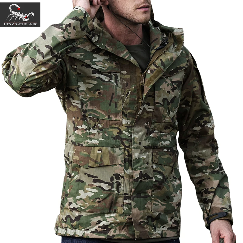 IDOGEAR M65 британская армейская одежда тактическая ветровка для мужчин зима осень водонепроницаемый летный пилот пальто куртка с капюшоном