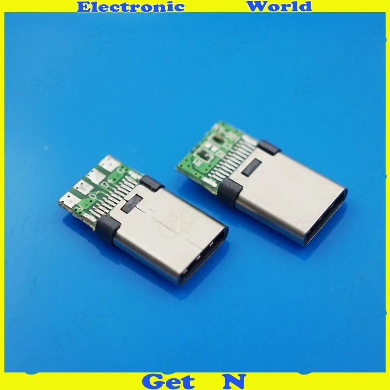 200 шт. 3 1 USB C Тип штекер длинный провод тип тестовый розетка с печатной платой |