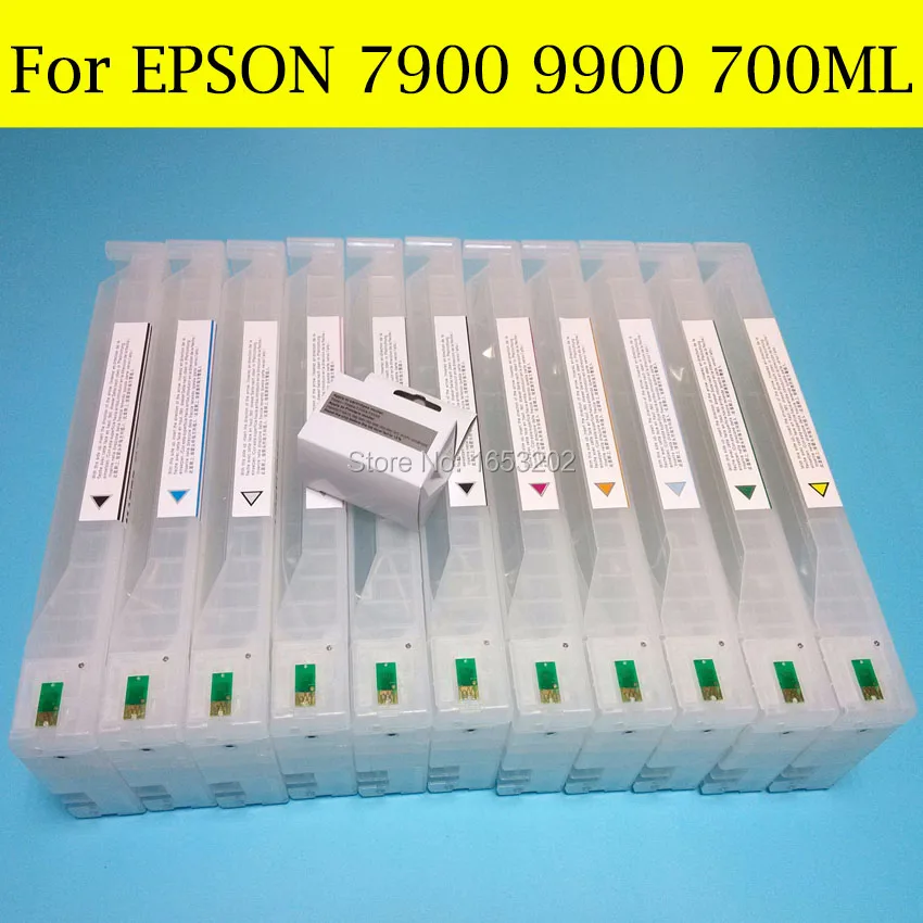 11 шт./лот чернильные картриджи для Epson 7900 9900 принтер с чипом Resetter T6361 T636 T636A T636B|ink
