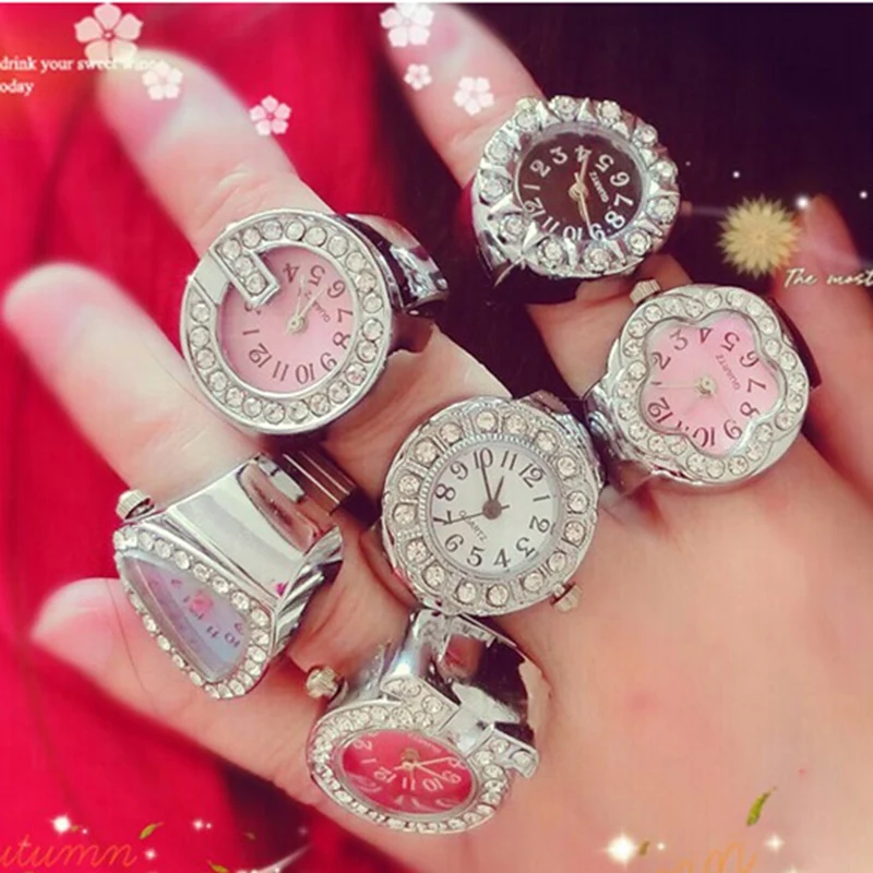 2018 Anel New Party Promotion Unisex Rings Anillos Jewelry For Creative Electronic Adjustable Working Clock Watch Charm Ring