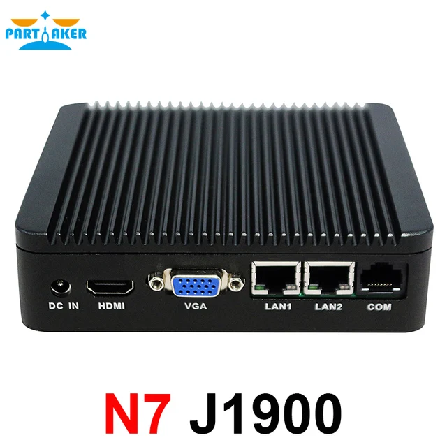 Cheap Partaker N7 Pure aluminum fanless Nano itx J1900 cheapest mini pc for office