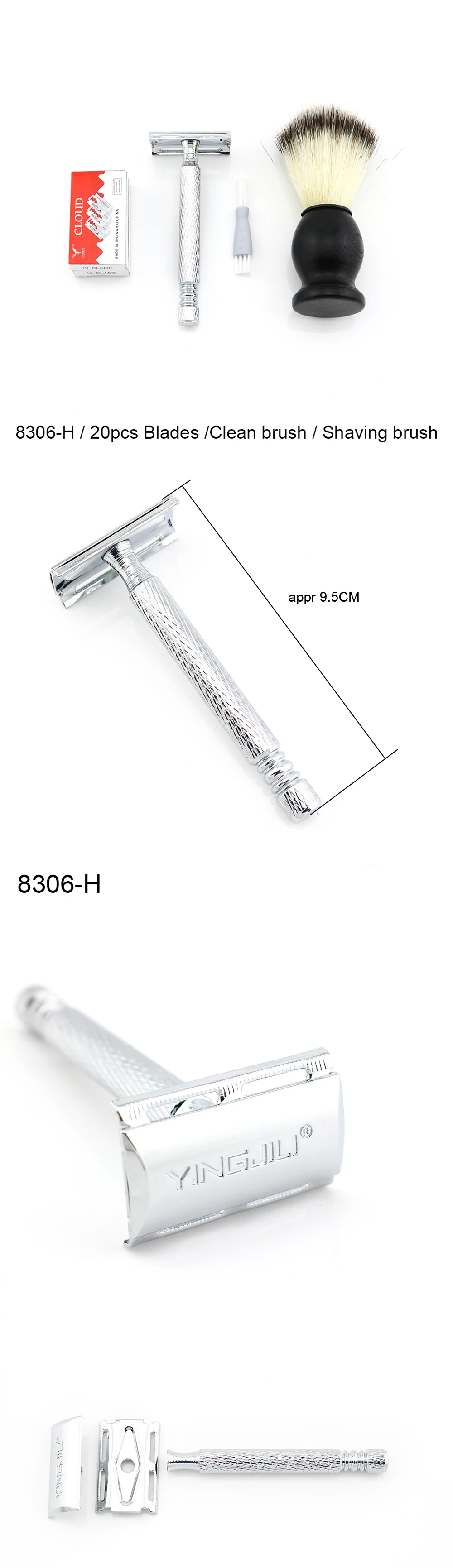 Двойная Безопасная бритва, металлическая бритва 8306H 8206E 8206M Yingjili, хорошее качество, низкая цена, 1 шт./лот, новинка