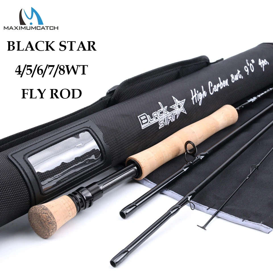 3/4 5/6 7/8WT Fly Rod 9FT Fast Action Carbon Fiber Fly Fishing Rod &Cordura Tube