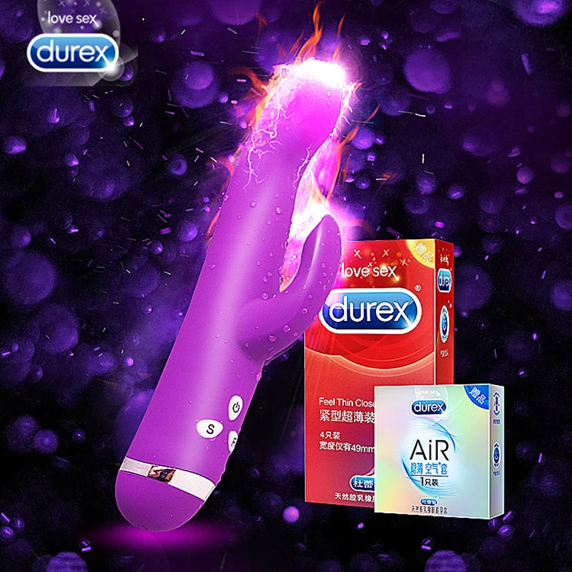 Вибратор Durex Rabbit 5 скоростей 2 двигателя вибрирующий водонепроницаемый