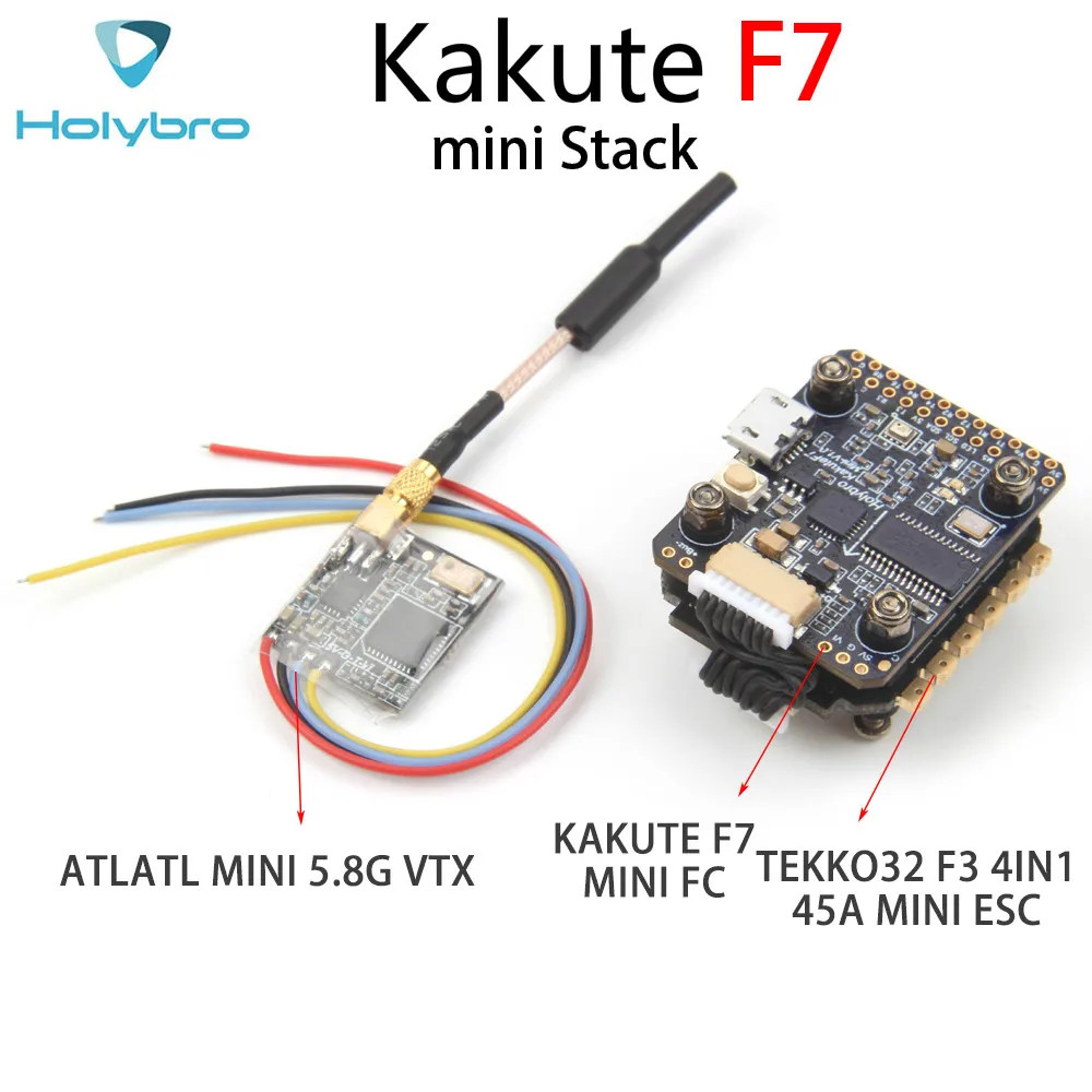 Мини-Контроллер полета Holybro Kakute F7 и Tekko32 F3 4 в 1 45A mini ESC &amp Atltal VTX 5 8G Combo Stack 20*20 мм |
