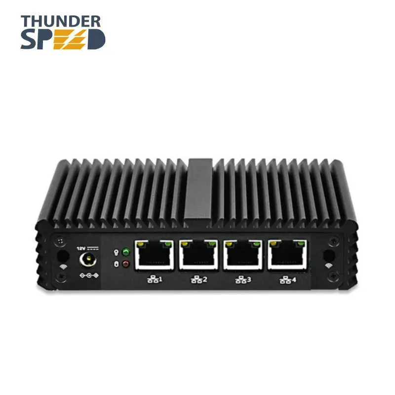 Мини ПК без вентилятора 4 LAN порта Intel J1900 12 В|computer barebone|fanless mini pcmini pc |