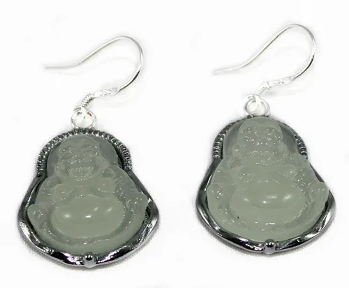 

Hot sell Noble- hot sell new - Chines Style Jade With Buddha Earring ER00088