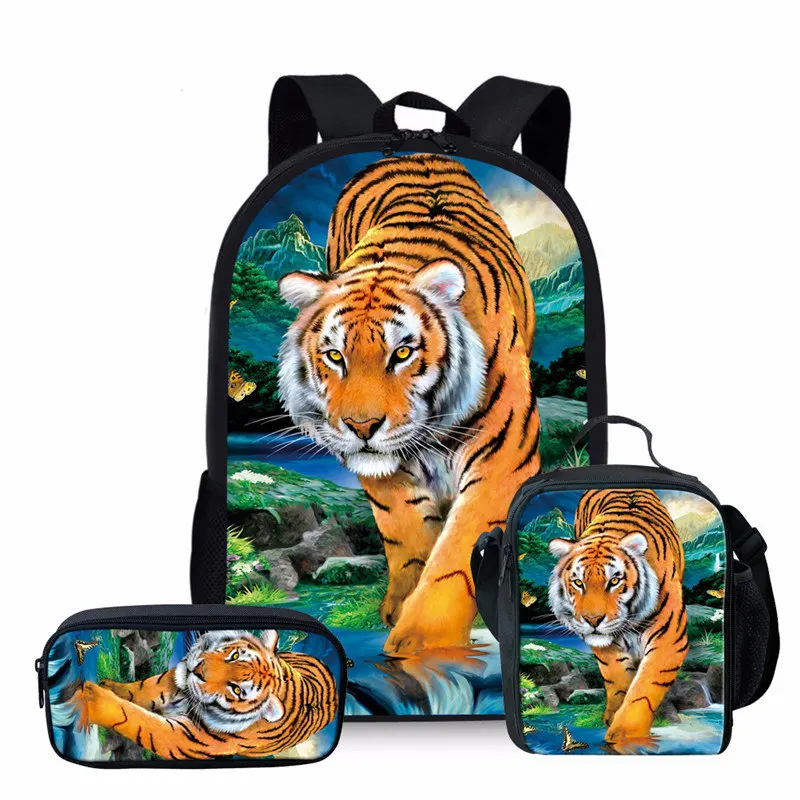 Z4874CGK Nopersonality Cool School Bags 3D Tiger Head Prints School Backpack for Kids Junior Student Mochila Teen Boys Girls Book Bags - Цвет: Z4874CGK
