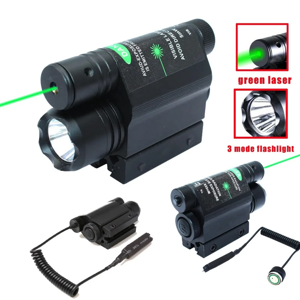 

Tactical Hunting Combo 2-in-1CREE 600lm mode Flashlight Torch+ Green Laser Sight For Pistol