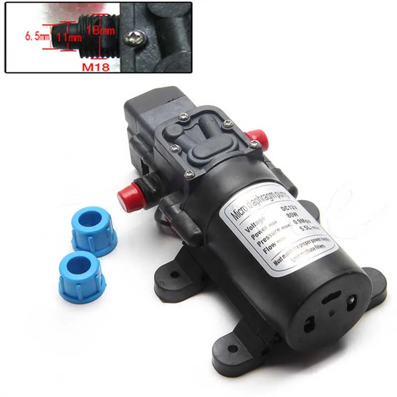 1Pc DC 12V 80W High Pressure Diaphragm Water Self Priming Pump with Pressure Switch 5.5L/min For RV Boat Car Washing Machine