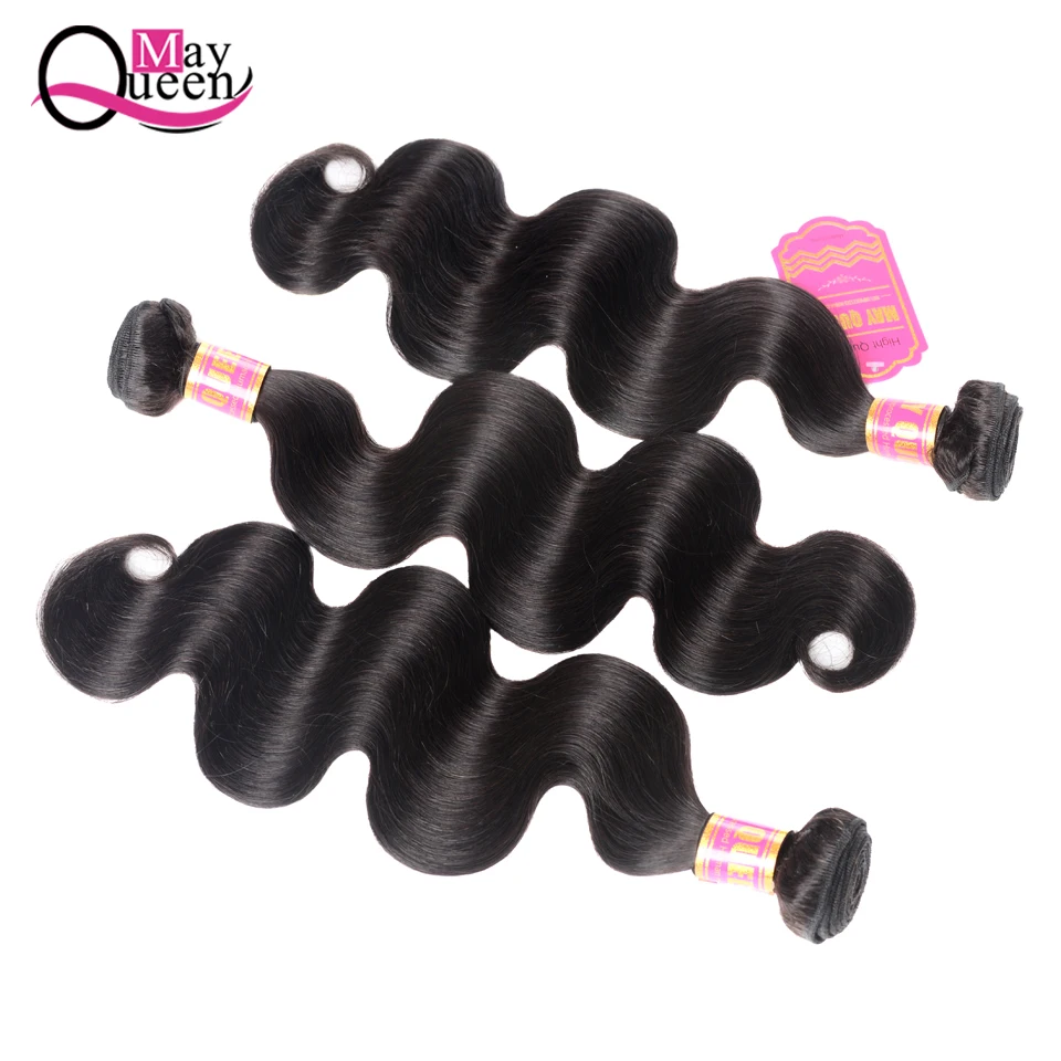 Brazilian Body Wave Hair Weave Bundles Natural Color 100% Human Hair weaving 1/3 Piece 8-26inch NonRemy Hair Extension May Queen Brazilian Body Wave Hair Weave Bundles Natural Color 100% Human Hair weaving 1/3 Piece 8-26inch NonRemy Hair Extension May Queen