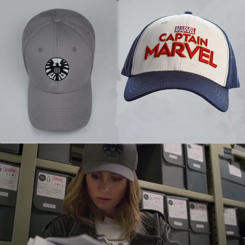 

WXCTEAM Captain Marvel Carol Danvers Cosplay Baseball Caps Adjustable Hip Hop Embroidery Hat