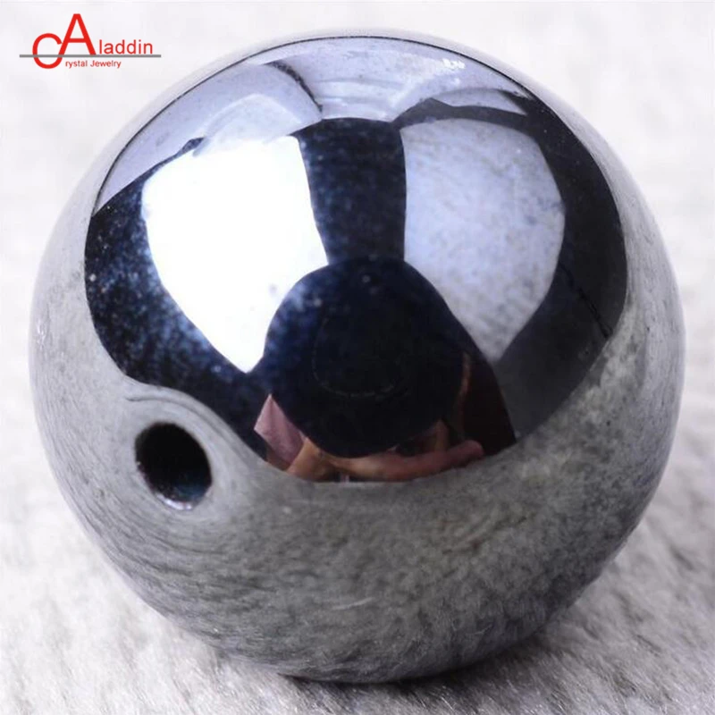 

Aladdin New Style 10Pcs Black Bright Meteorite Beads 6mm-20mm Pore Micromagnetism Energy Stone Diy Jewelry