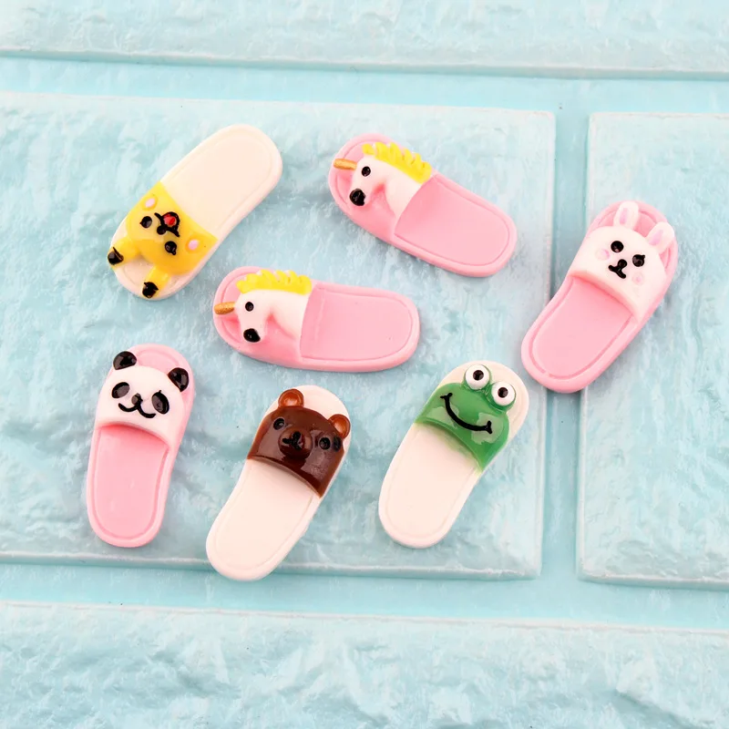 

10Pcs Cartoon Resin Accessories Flat Back Resin Cabochon Unicorn Frog Flip Flop DIY Embellishment Scrapbooking Phone Case Decor