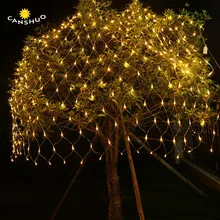 New 6Mx4M 3Mx2M 1.5Mx1.5M LED Fishing Net Mesh Fairy String Net Lights Ceiling Christmas Party Wedding Outdoor Decoration lamps