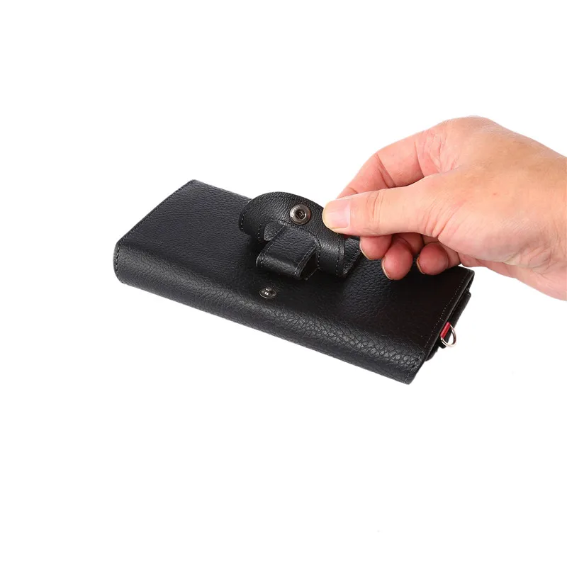 iphone 8 plus phone case Dual Phone Pouch PU Leather Waist Case For iPhone Samsung Huawei Xiaomi Holster Bags Belt Cover Universal 5.5-6.9'' with Strap iphone 8 plus leather case