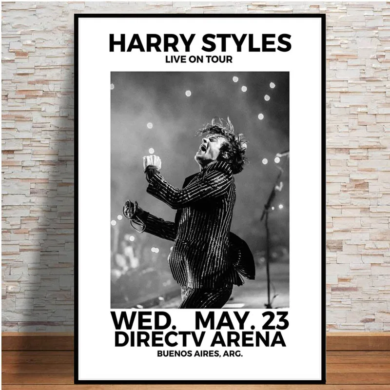 Harry Styles музыкальный Тур Звездные Горячие постеры и принты настенные художественные современные картины на холсте настенные картины для гостиной домашний декор - Цвет: Светло-серый