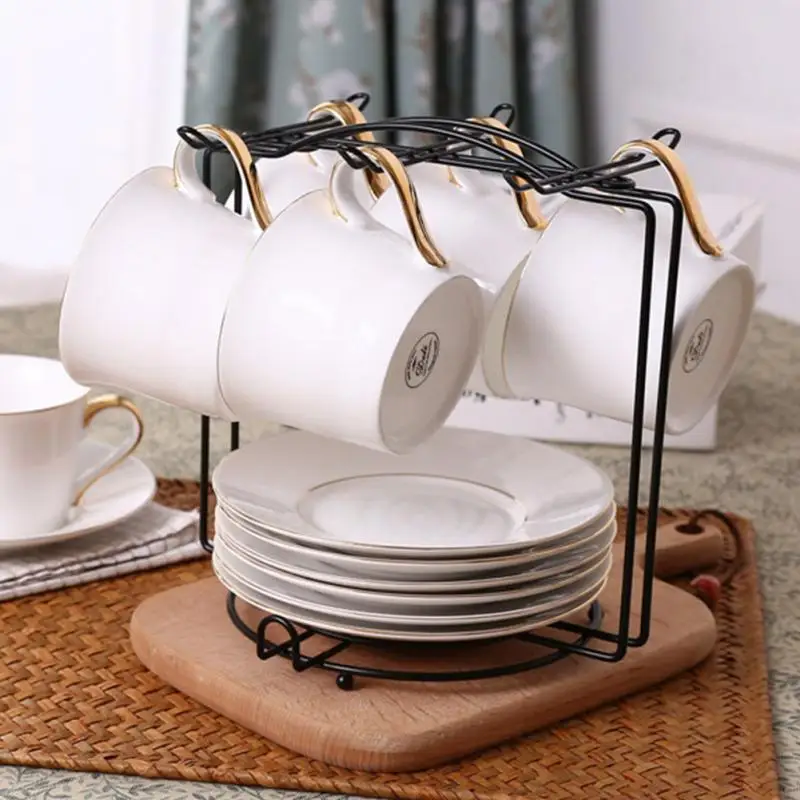 

Mug Coated Home Kitchen Storage Tea Display Stand Cup Holder Dish Multiple Hooks