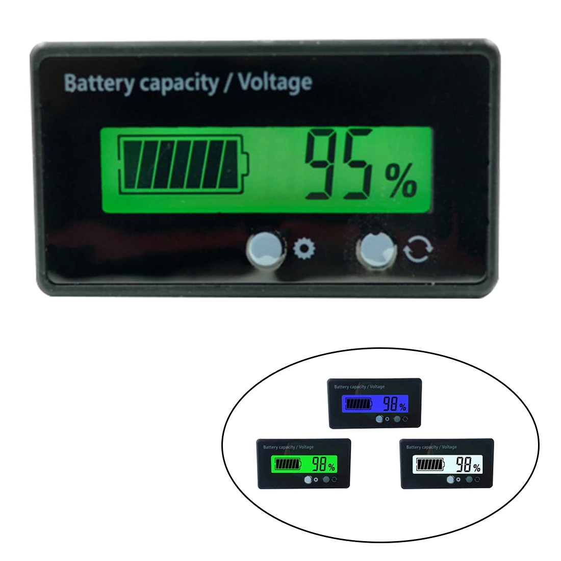 

New LCD Display Waterproof Lead-Acid Battery Capacity Indicator Voltage Tester 6-63V Power Meter