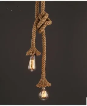 

A1 new The design style of double hand woven rope simple retro industrial wind bar restaurant Pendant Lights GY85