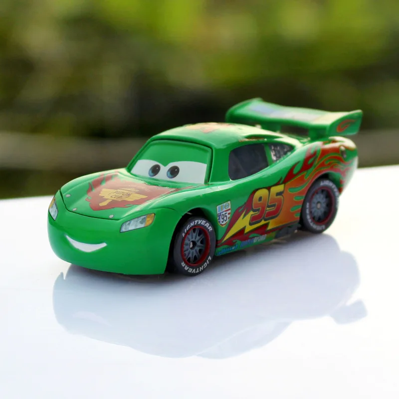 Disney 100% Оригинальные Pixar Cars 2 Jackson Storm No.95 Green Lightning Mcqueen 1:55 весы литые игрушки из