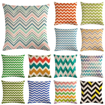 

Cotton Linen Colorful Geometric Sofa Decorative Cushion Cover Pillow Pillowcase 45*45 Throw Pillow Home Decor Pillowcover 40617