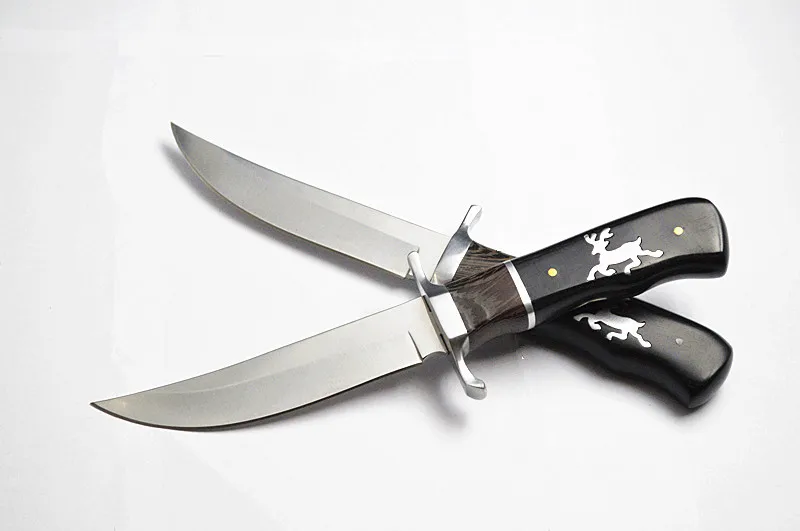 DuoClang нож с оленем 440C нож из нержавеющей стали с фиксированным лезвием нескользящий дизайн деревянная ручка ножи для выживания на открытом воздухе нейлоновая оболочка