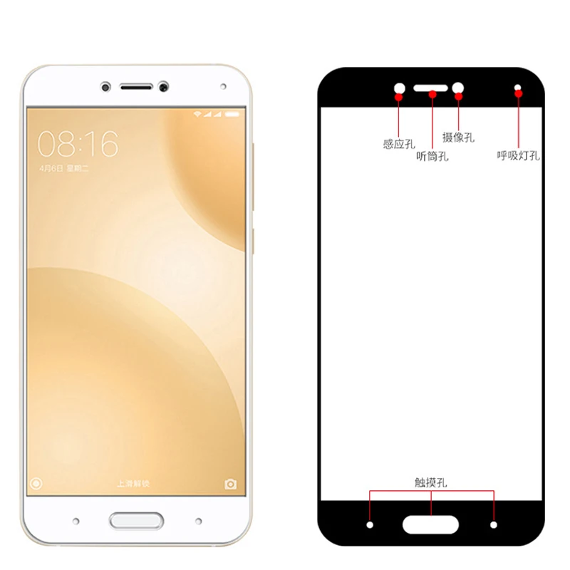 2 шт. закаленное стекло с полным покрытием для Xiaomi Mi 5C защита экрана Защитная