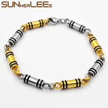 SUNNERLEES 316L браслет из нержавеющей стали 5 мм Геометрическая Серебряная цепочка из звеньев золота для мужчин и женщин ювелирный подарок SC167 B